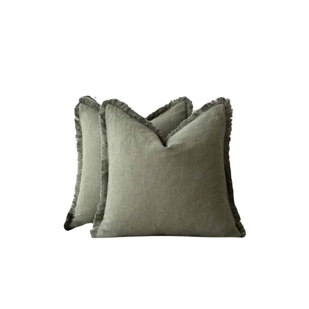 Lunara | Zachte Duurzame Katoen-Linnen Decoratieve Kussenhoes Set