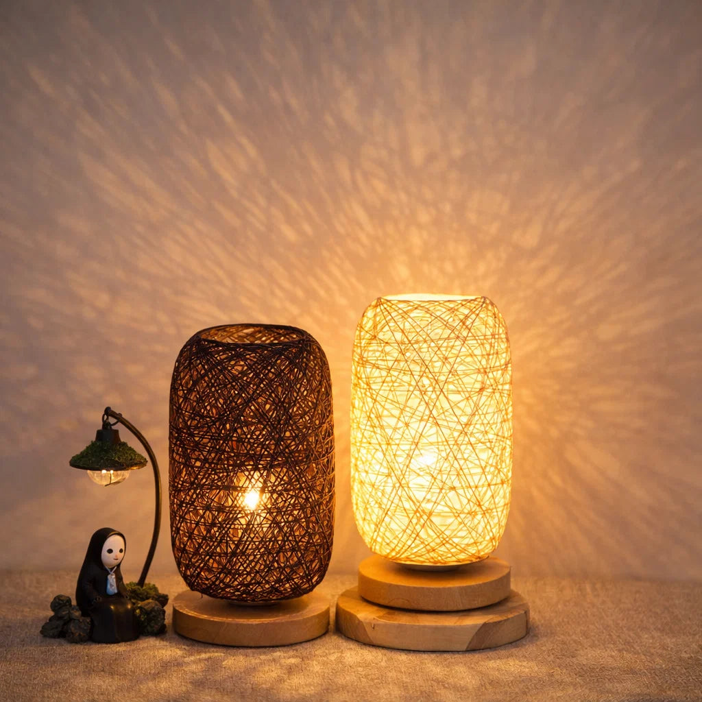 Rivo Tafellamp | Rotan en Hout, Japandi Design, Energiezuinig