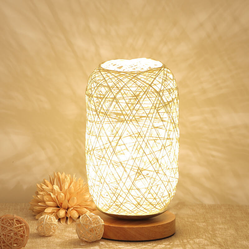 Sento Tafellamp | Rotan & Hout, Japandi-Stijl