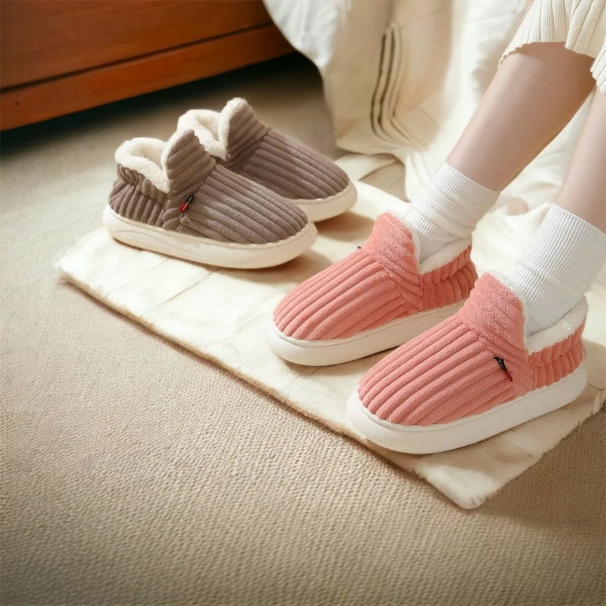 ThermaLuxe | Comfortabele Warme Fleece Pantoffels Met Antislipzool Voor Binnen