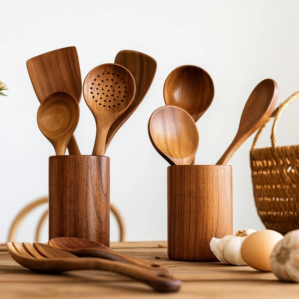 CenduraWood | Duurzaam Houten Keukengerei Set Met Ergonomisch Design
