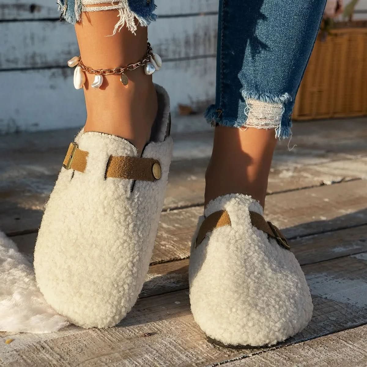 CozyWool | Zachte Warme Antislip Pantoffels Dames voor Binnengebruik