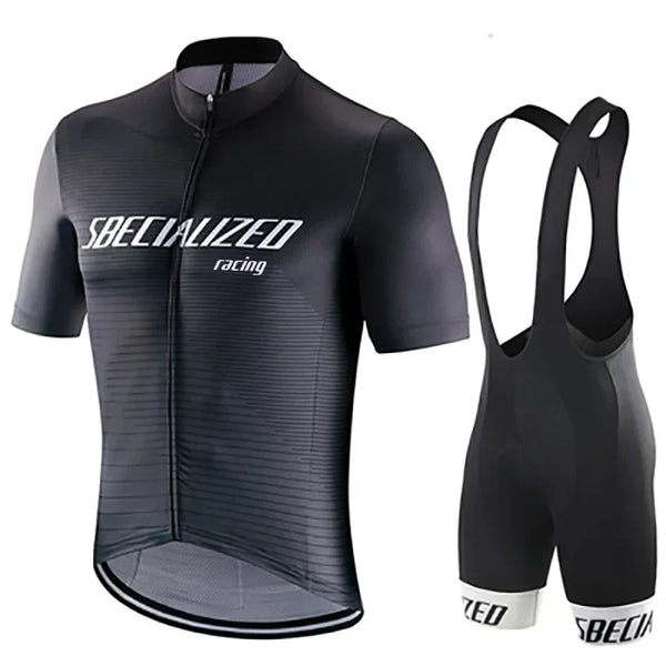 Heren Fietskleding Set Zomer – Wielertrui en Bib Shorts Ademend