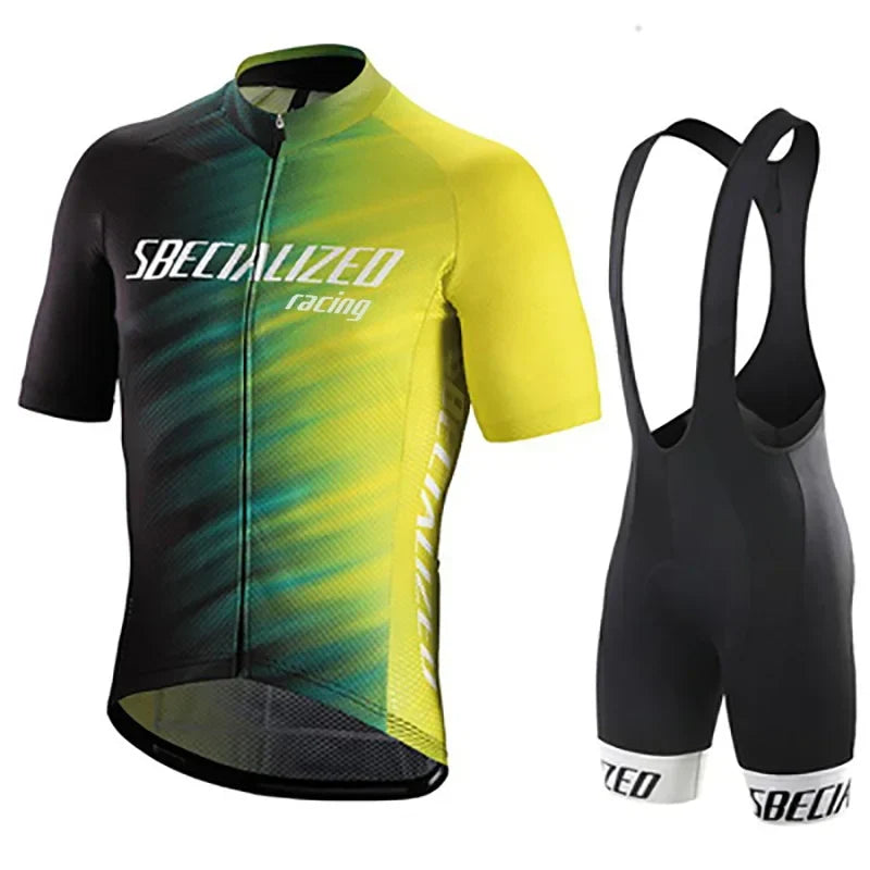 Heren Fietskleding Set Zomer – Wielertrui en Bib Shorts Ademend (Copy)