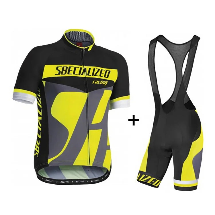 Heren Fietskleding Set Zomer – Wielertrui en Bib Shorts Ademend (Copy)