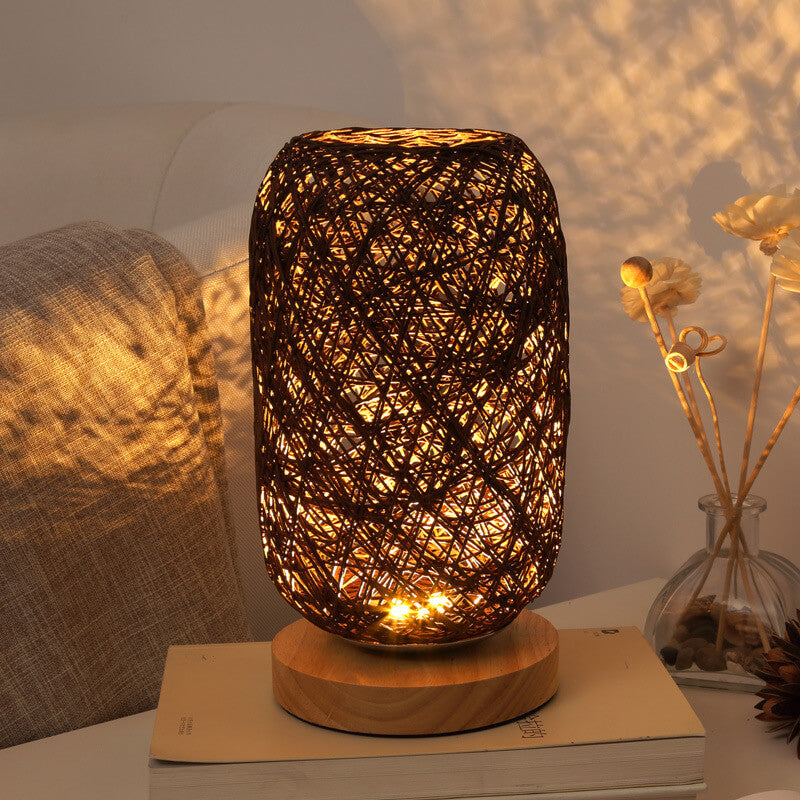 Rivo Tafellamp | Rotan en Hout, Japandi Design, Energiezuinig