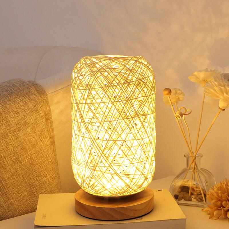 Rivo Tafellamp | Rotan en Hout, Japandi Design, Energiezuinig