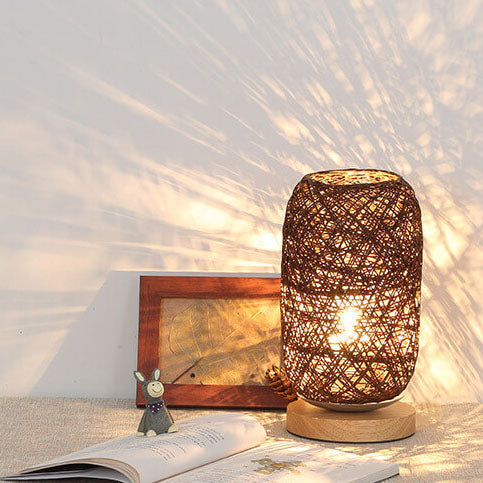 Sento Tafellamp | Rotan & Hout, Japandi-Stijl