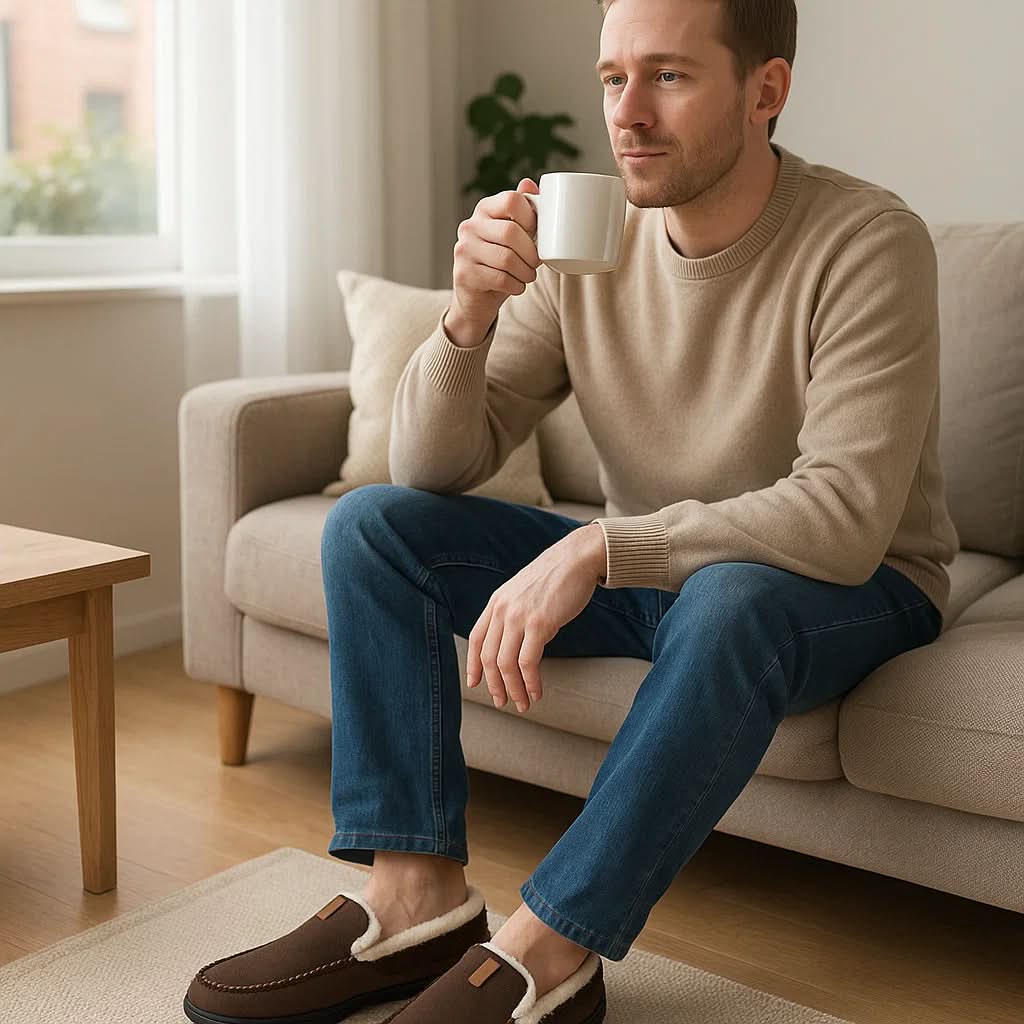 WoolWisp | Warme Comfortabele Synthetische Herenpantoffels Voor Binnen